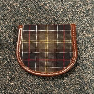 Barbour Plaid Coin Wallet - Brown and Yellow